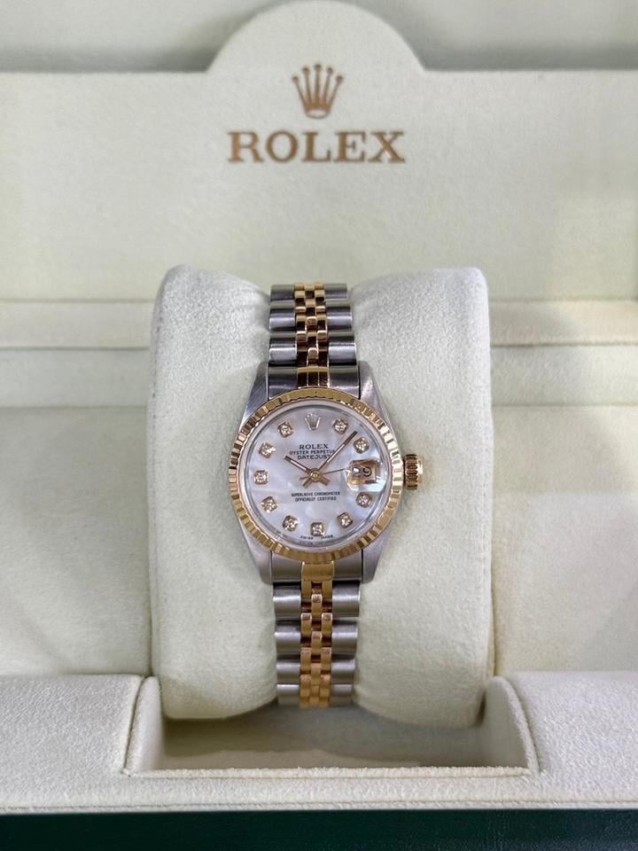 Rolex Lady-Datejust 26 Ref. 69173 Two-Tone Aftermarket MOP Diamond Dial - product image 1