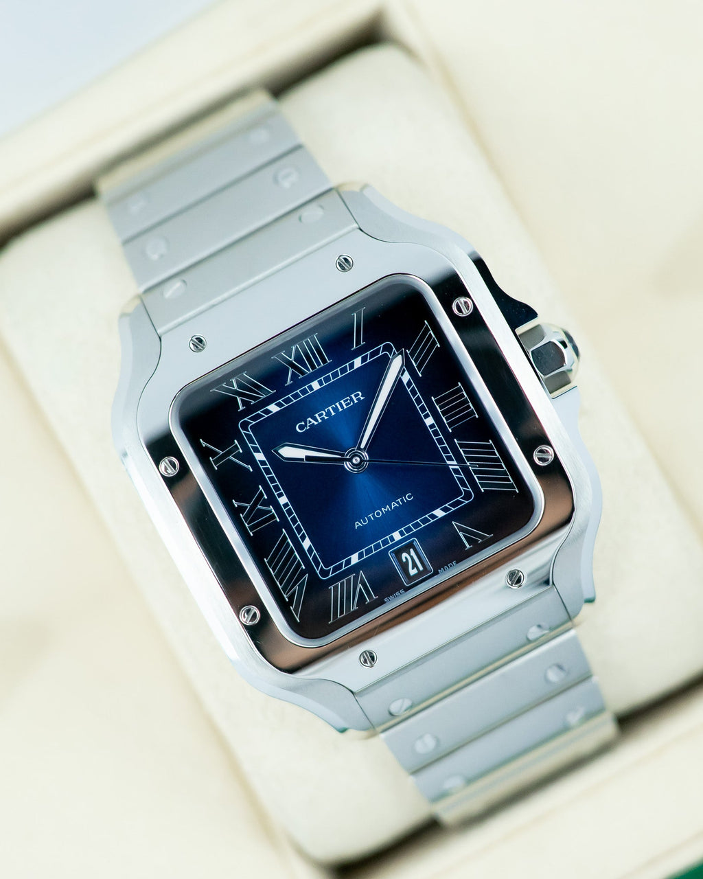 Cartier Santos Large Blue Dial